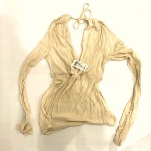 Arden B V-Neck Cream Sweater NWT